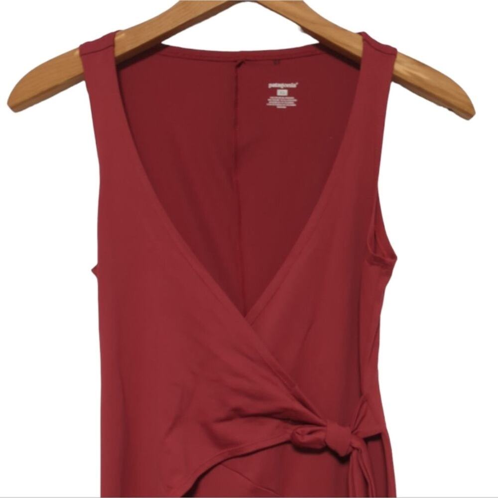 Patagonia Wrap It Up Burgundy Faux Wrap Dress Size XS - Picture 3 of 5